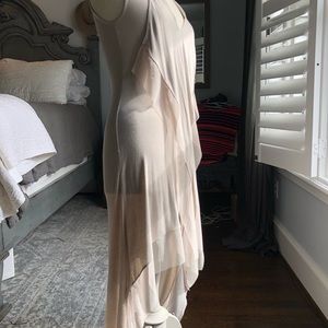 NWOT! BCBG MaxAzria Nude Flowy Hi/Low dress